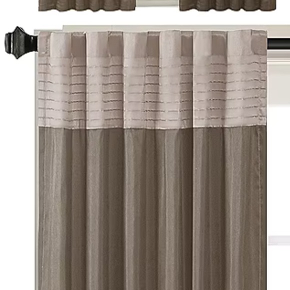 5 Madison Park Eastridge Polyoni 50"WX84"L Pintuck-Striped Single Curtain Panels - Picture 5 of 7